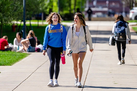 Students walking on campus