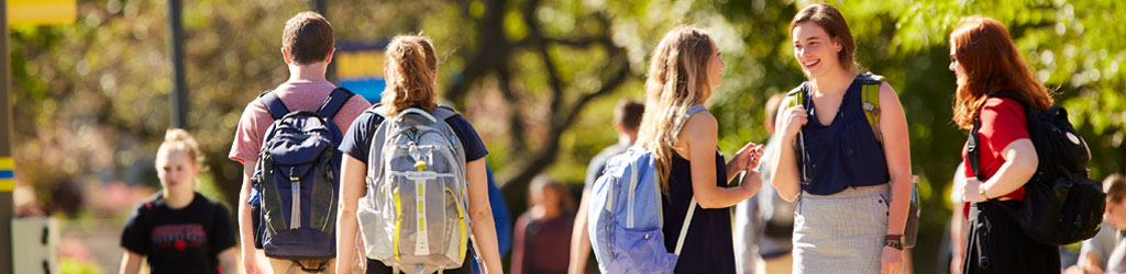 Marquette students walking on campus 
